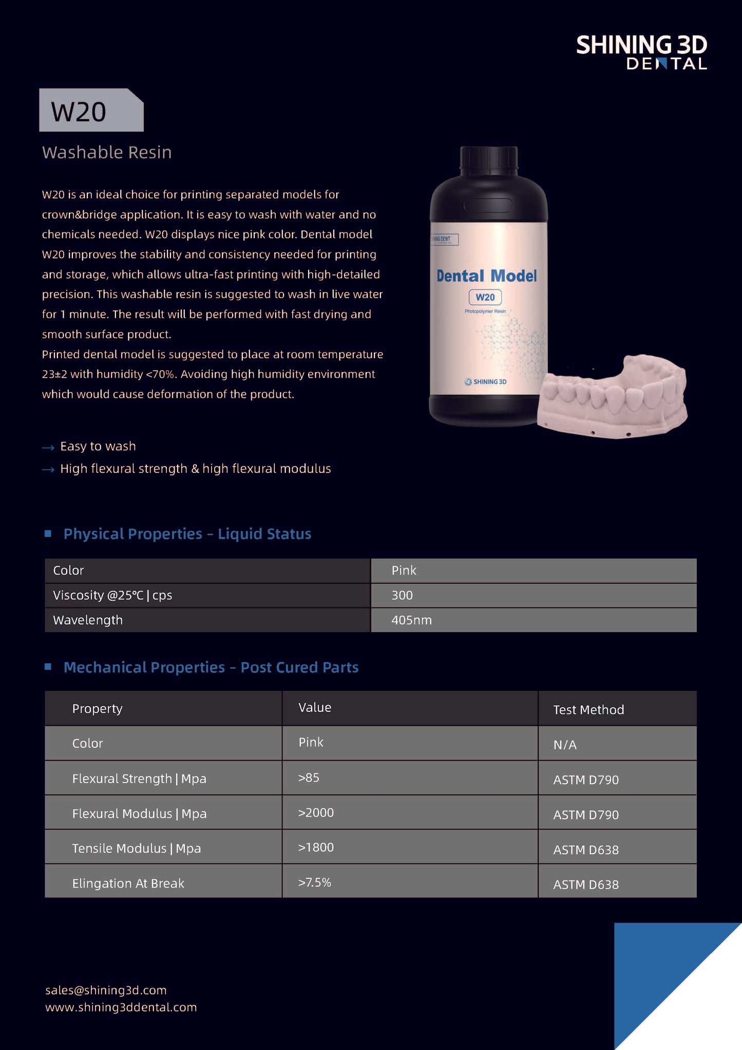 Dental Washable Resin W20